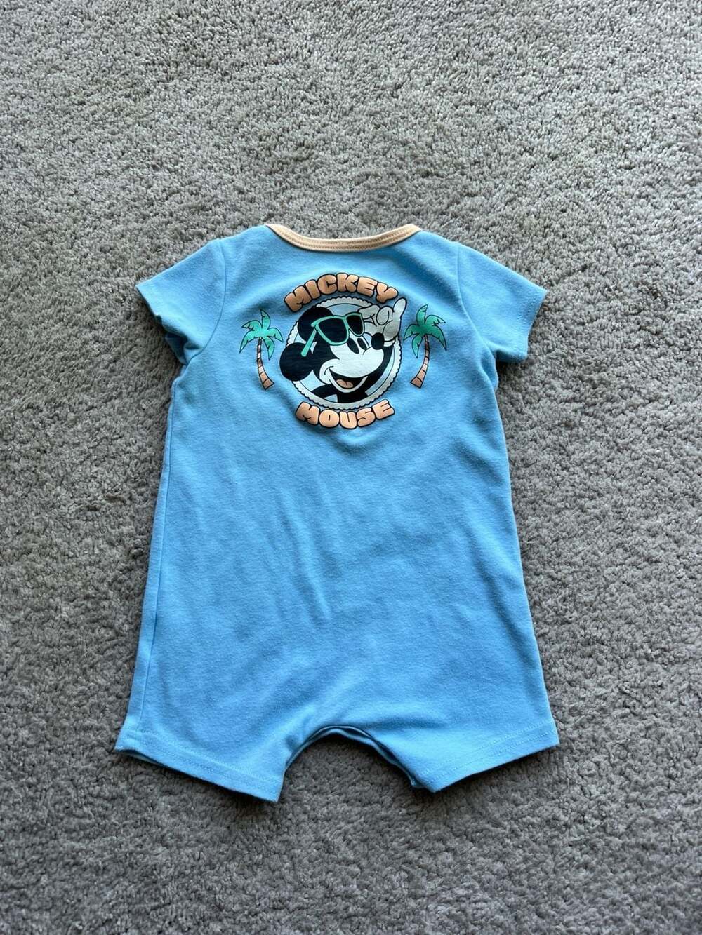 Disney Baby Mickey Mouse Short Sleeve Tropical Beach Romper